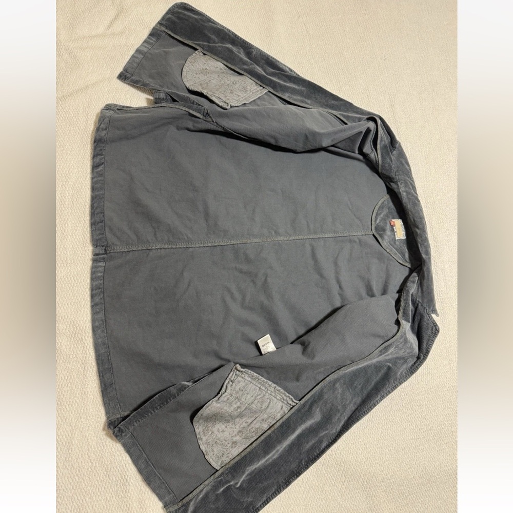 Anthropologie Pilcro Women M Washed Corduroy Blazer Boxy Oversized Slouchy Blue - Picture 12 of 13